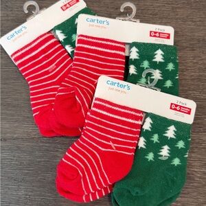 Carter's Festive Red and Green Baby Socks Lot 2-Pack